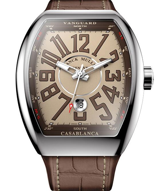 Franck Muller Vanguard Casablanca Review Replica Watch Cheap Price V 43 SC DT CASA AC BROWN